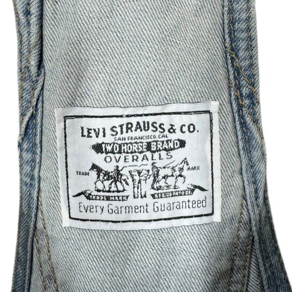 Levi's Vintage Denim Shortalls Large New NWT Light Wash Short Overalls Casual - Picture 6 of 10